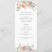 Élégant programme de mariage Fleur sauvage d'aquar (Devant)