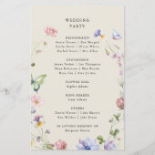 Élégant programme de mariage Fleur sauvage de prin (Dos)