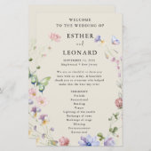 Élégant programme de mariage Fleur sauvage de prin (Devant / Derrière)