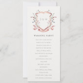 Élégant programme de mariage Fleur sauvage rose (Dos)