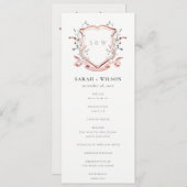 Élégant programme de mariage Fleur sauvage rose (Devant / Derrière)