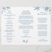 Élégant programme de mariage Fleurs Françaises Ble (Dos)