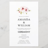 Élégant programme de mariage floral (Devant)