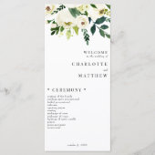 Élégant programme de mariage floral blanc (Devant)