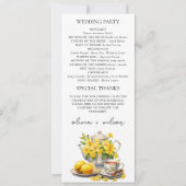 Élégant programme de mariage floral blanc et jaune (Dos)