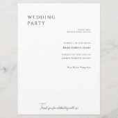 Élégant programme de mariage Floral blanc III (Dos)