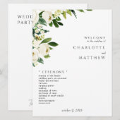 Élégant programme de mariage Floral blanc III (Devant / Derrière)