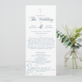Élégant Programme de Mariage Floral Bleu Clair (Debout devant)