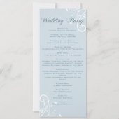 Élégant Programme de Mariage Floral Bleu Clair (Dos)