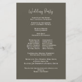 Élégant programme de mariage Floral Botanical (Dos)