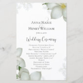 Élégant programme de mariage Floral Botanical (Devant)