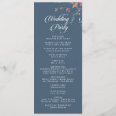 Élégant Programme de Mariage Floral Botanique de L (Dos)