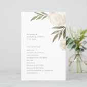 Élégant programme de mariage floral d'aquarelle bl (Debout devant)