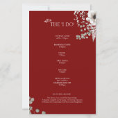 Élégant programme de mariage floral d'aquarelle Bo (Dos)