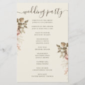 Élégant programme de mariage floral de jardin à l' (Dos)