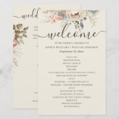 Élégant programme de mariage floral de jardin à l' (Devant / Derrière)