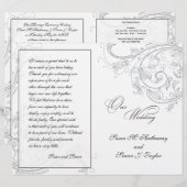 Élégant programme de mariage floral en eau douce (Devant / Derrière)