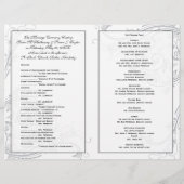 Élégant programme de mariage floral en eau douce (Dos)