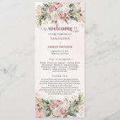 Élégant Programme de Mariage Floral Eucalyptus Ros (Devant)