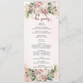 Élégant Programme de Mariage Floral Eucalyptus Ros (Dos)