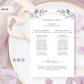 Élégant programme de mariage floral mauve et viole