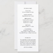Élégant programme de mariage floral noir et blanc (Dos)