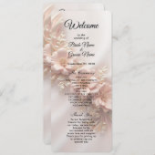 Élégant Programme de Mariage Floral Peach Orange (Devant / Derrière)