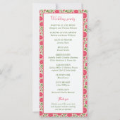 Élégant programme de mariage floral Peony rose (Dos)