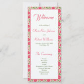 Élégant programme de mariage floral Peony rose (Devant)