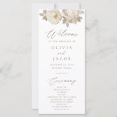 Élégant programme de mariage floral Vintage (Devant)