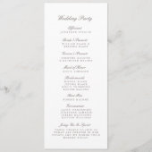 Élégant programme de mariage forestier (Dos)
