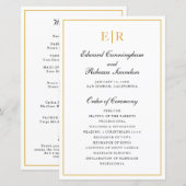 Élégant Programme de Mariage Formel avec Monogramm (Devant / Derrière)