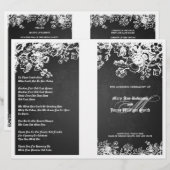 Élégant programme de mariage Fruit victorien Noir (Devant / Derrière)