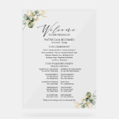 Élégant programme de mariage Gold Greenery (Recto)