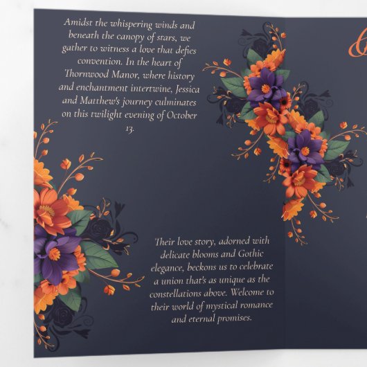 Élégant programme de mariage Gothique Complet Trip (Intérieur en premier)