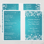 Élégant programme de mariage Hiver Étincelle Bleu (Devant / Derrière)