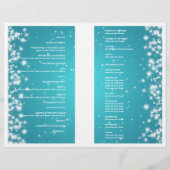 Élégant programme de mariage Hiver Étincelle Bleu (Dos)