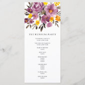 Élégant programme de mariage hivernal violet à fle (Dos)