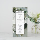 Élégant programme de mariage Hydrangée blanche (Debout devant)