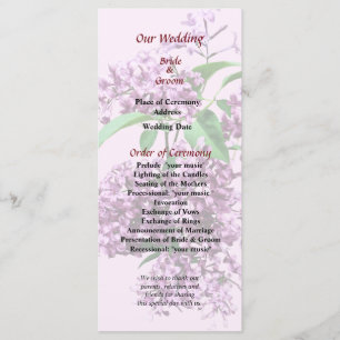 Élégant programme de mariage Lilacs