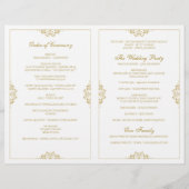 Élégant Programme de Mariage - Livret à Rabat (Or) (Dos)