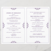 Élégant programme de mariage - Livret à rabats - P (Dos)