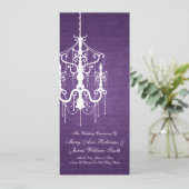 Élégant programme de mariage lustre pourpre (Debout devant)