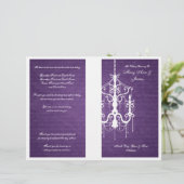 Élégant programme de mariage lustre pourpre (Debout devant)