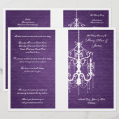 Élégant programme de mariage lustre pourpre (Devant / Derrière)