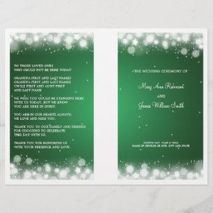 Élégant programme de mariage Magic Sparkle Green