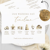 Élégant programme de mariage minimal avec timeline