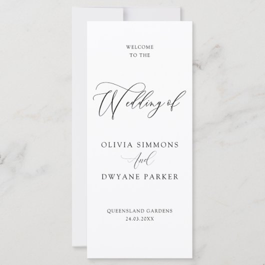 Élégant programme de mariage minimal moderne et in (Devant)