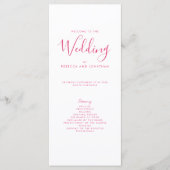 Élégant programme de mariage minimal rose (Devant)