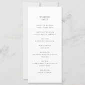 Élégant programme de mariage minimaliste moderne (Dos)